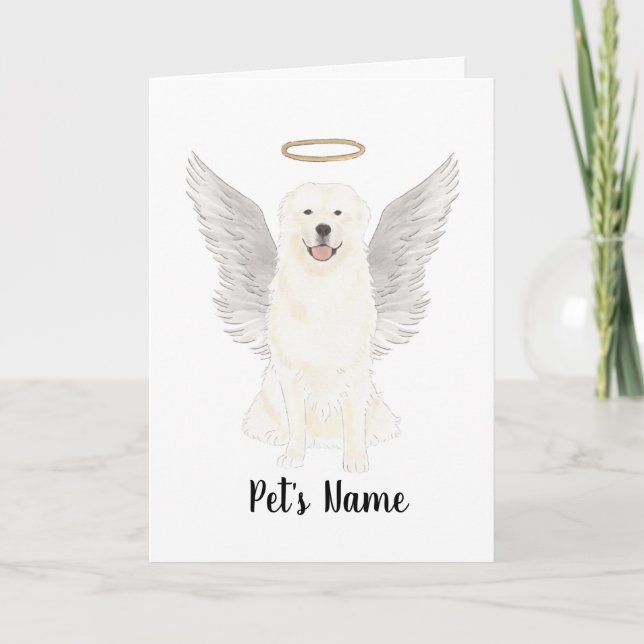 Great Pyrenees Sympathy Memorial Card (Front)