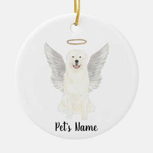 Great Pyrenees Sympathy Memorial Ceramic Ornament