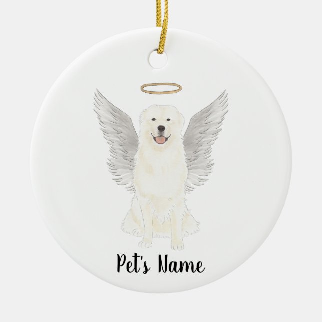 Great Pyrenees Sympathy Memorial  Ceramic Ornament (Front)