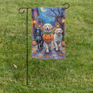 Great Pyrenees Trick-or-Treating Halloween Costume Garden Flag