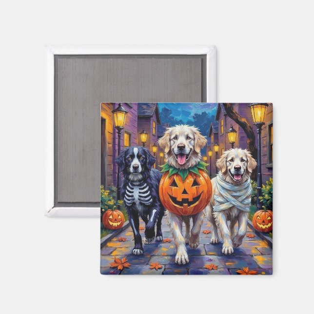 Great Pyrenees Trick-or-Treating Halloween Costume Magnet (Front/Back)