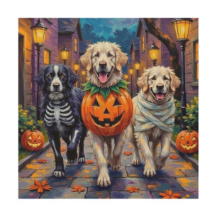 Great Pyrenees Trick-or-Treating Halloween Costume Wood Wall Art