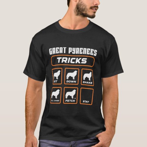 Great Pyrenees Tricks Dog Training Trainer T_Shirt