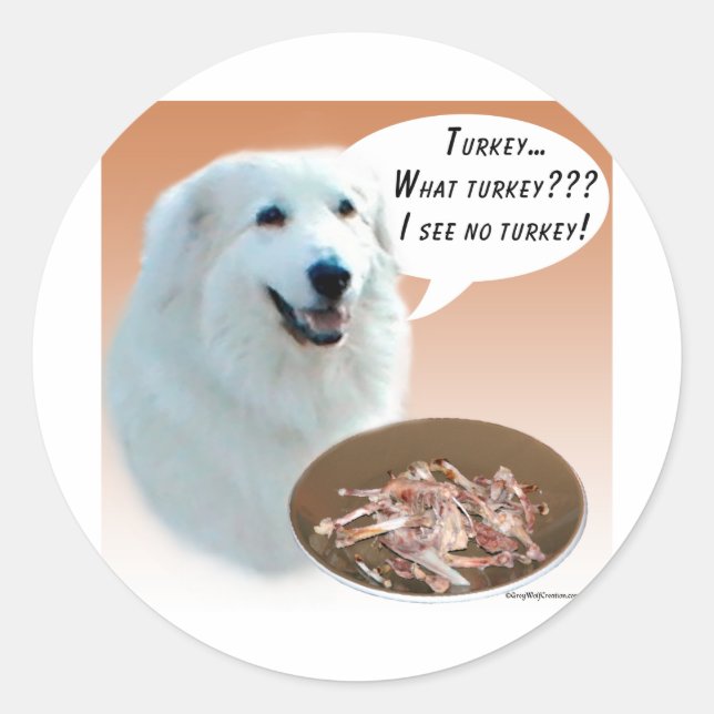 Great Pyrenees Turkey Classic Round Sticker (Front)