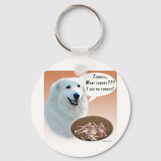 Great Pyrenees Turkey Keychain (Front)