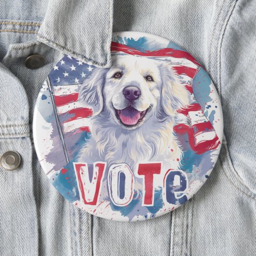 Great Pyrenees US Elections Vote for a Change Button