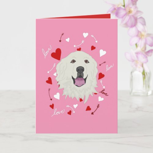 Great Pyrenees Valentines Day  Card