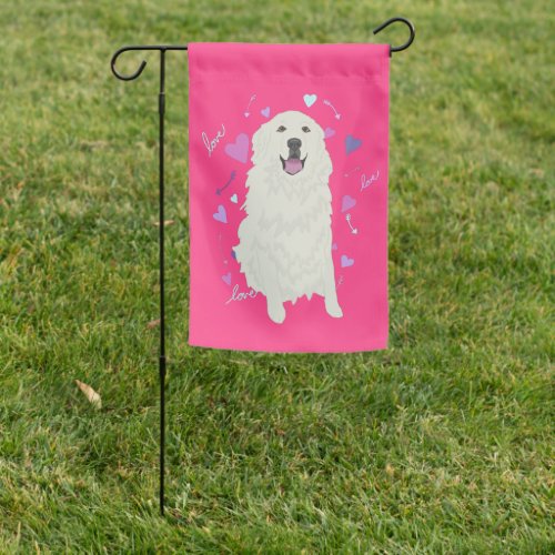 Great Pyrenees Valentines Day  Garden Flag