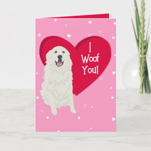 Great Pyrenees Valentines Day Letterpress Thank You Card