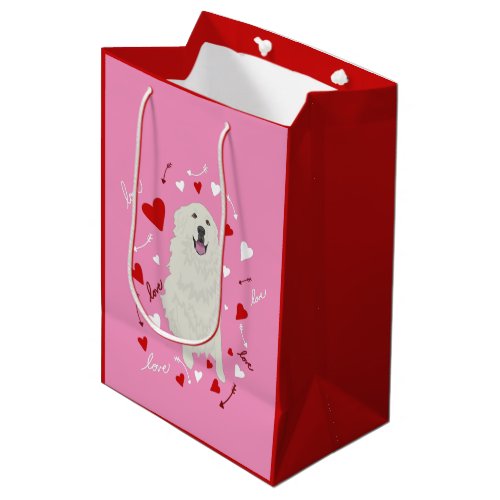 Great Pyrenees Valentines Day  Medium Gift Bag