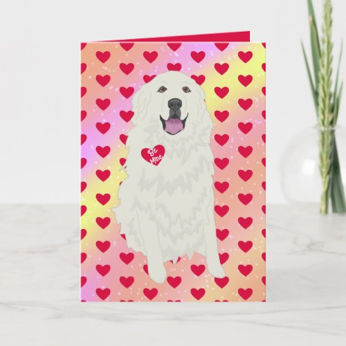 Great Pyrenees Valentines Day  Thank You Card