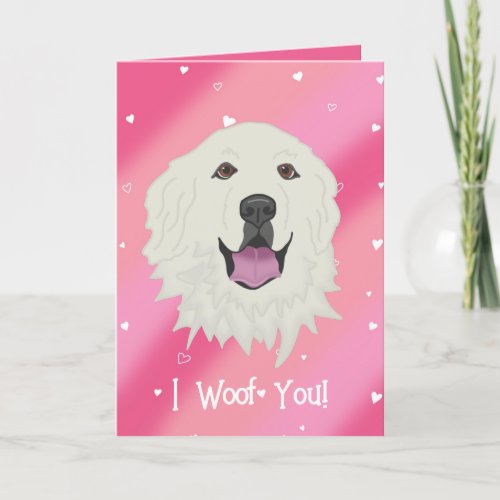 Great Pyrenees Valentines Day Thank You Card