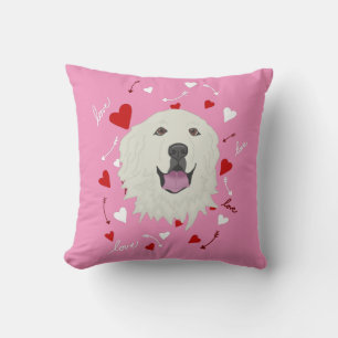 Great Pyrenees Valentines Day  Throw Pillow