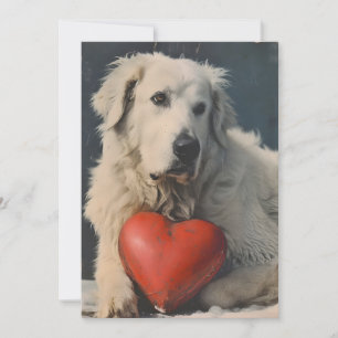 Great Pyrenees Valentine's Day Vintage Holiday Card