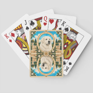 Great Pyrenees, Vintage Watercolor Dog Art Poker Cards