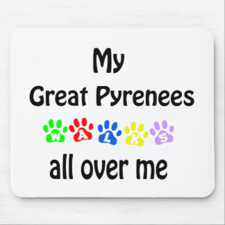 Great Pyrenees Walks Design Mouse Pad