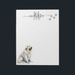 Great Pyrenees Watercolor Monogram Personalized  Notepad<br><div class="desc">This design may be personalized in the area provided by changing the photo and/or text. Or it can be customized by clicking Personalize this Template and then choosing the click to customize further option and delete or change the color of the background, add text, change the text color or style,...</div>