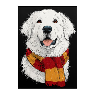 Great Pyrenees Wearing a Scarf Acrylic Print