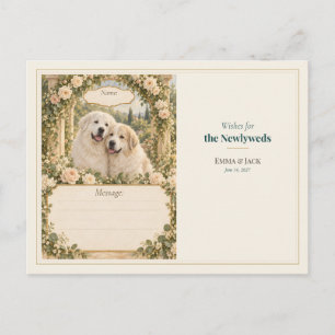 Great Pyrenees Wedding Guest Book Wishes Postcard