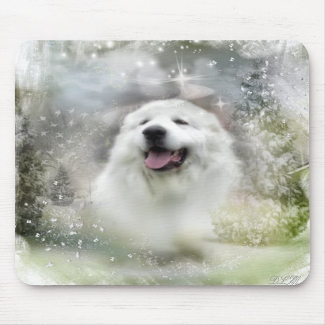 Great Pyrenees Winter Scene - Mousepad (Front)
