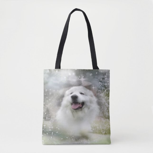 Great Pyrenees Winter Scene Tote Bag (Front)