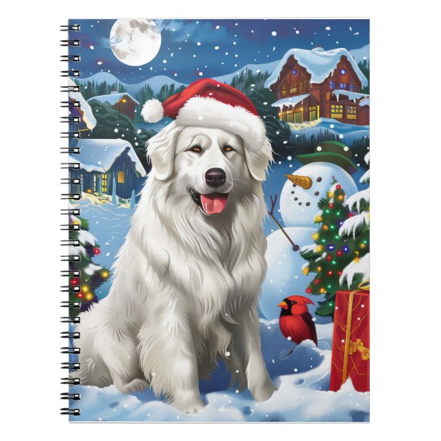 Great Pyrenees Winter Wonderland Christmas Joy Notebook (Front)