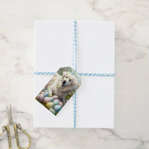 Great Pyrenees with Easter Eggs  Gift Tags