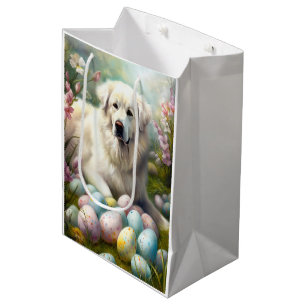 Great Pyrenees with Easter Eggs Medium Gift Bag