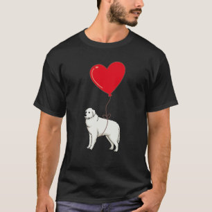 Great Pyrenees With Heart Balloon Valentines Day L T-Shirt