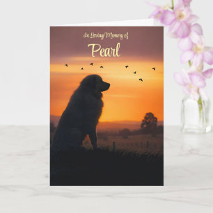 Great Pyrenes Dog Sympathy Silhouetted Custom Name Card