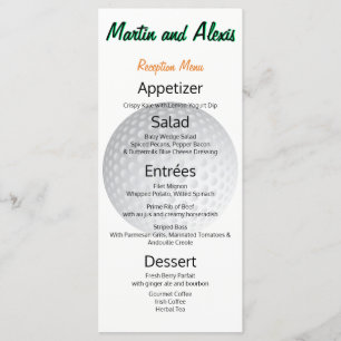 Great Reception ⛳ Fabulous Golf Ball Wedding Menu