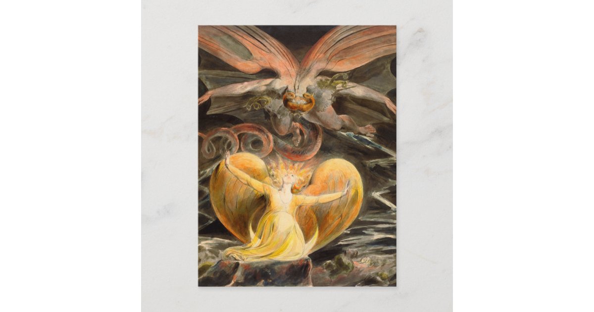 Great Red Dragon and the Woman Clothed with Sun Postcard | Zazzle