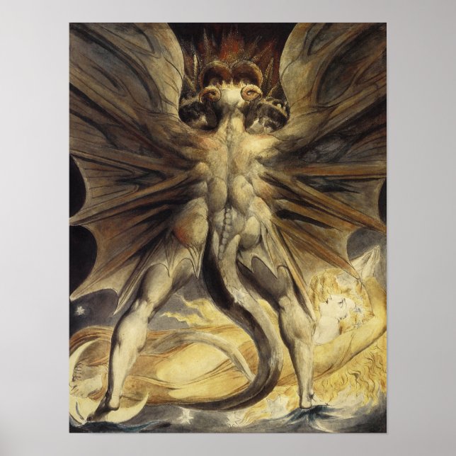 Great Red Dragon by William Blake Poster (Front)