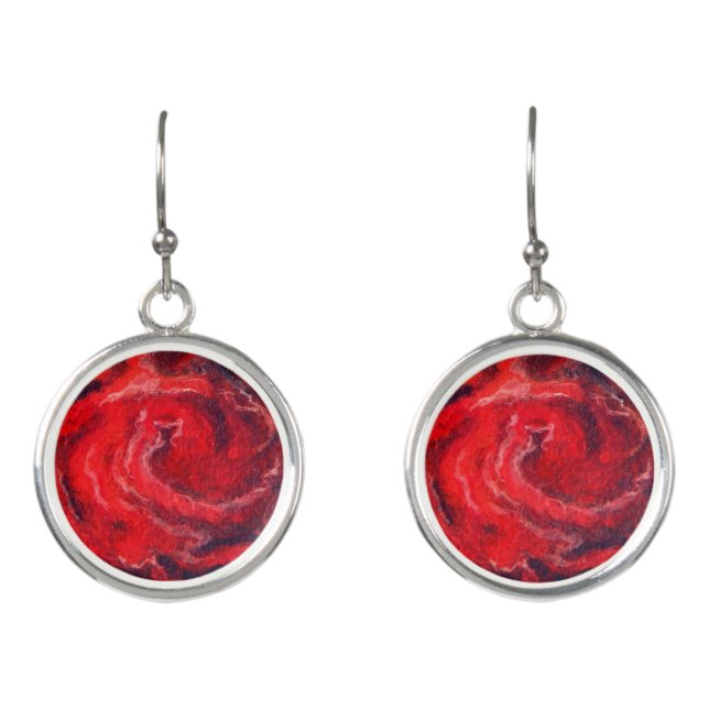 Great Red Spot of Jupiter drop Earrings (Front)