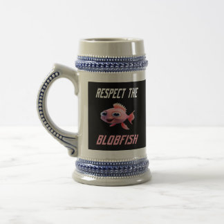 Great Respect The BlobFish Sea Animal Black Pink. Beer Stein