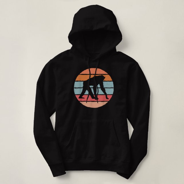 Great Retro Chimpanzee Design Monkey Costume Hoodie (Design Front)