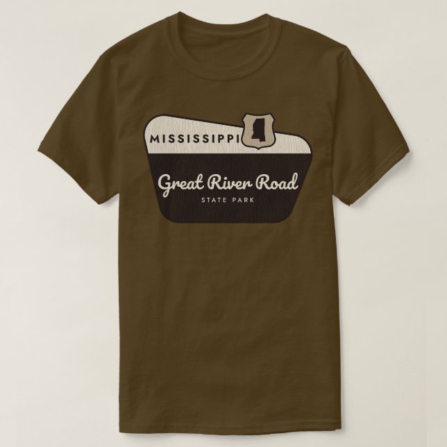 Great River Road State Park Mississippi Welcome Si T-Shirt (Design Front)