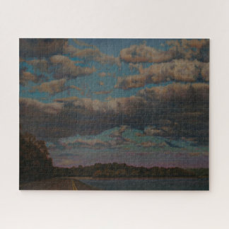 Great River Road Sunset View Jigsaw Puzzle