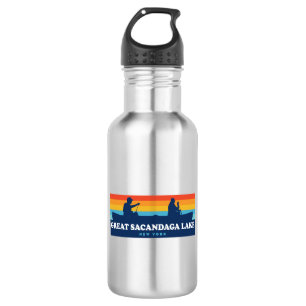 Great Sacandaga Lake New York Canoe Stainless Steel Water Bottle