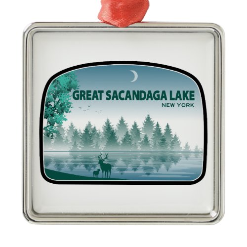 Great Sacandaga Lake New York Deer Metal Ornament