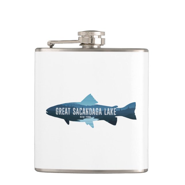 Great Sacandaga Lake New York Fish Flask (Front)