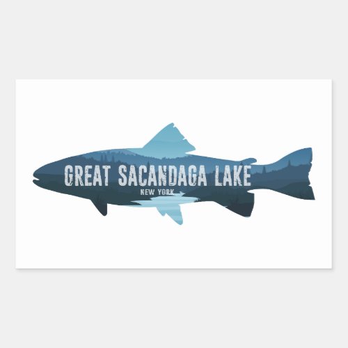 Great Sacandaga Lake New York Fish Rectangular Sticker