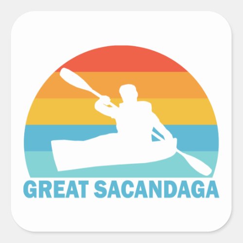 Great Sacandaga Lake New York Kayak Square Sticker