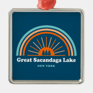 Great Sacandaga Lake New York Rainbow Metal Ornament