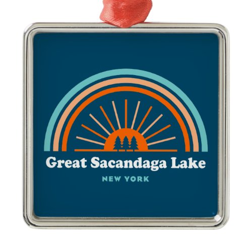 Great Sacandaga Lake New York Rainbow Metal Ornament