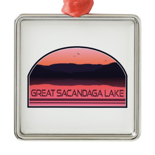 Great Sacandaga Lake New York Red Sunrise Metal Ornament