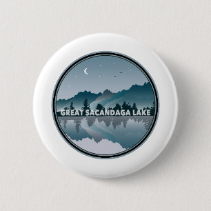 Great Sacandaga Lake New York Reflection Button