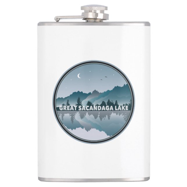 Great Sacandaga Lake New York Reflection Flask (Front)