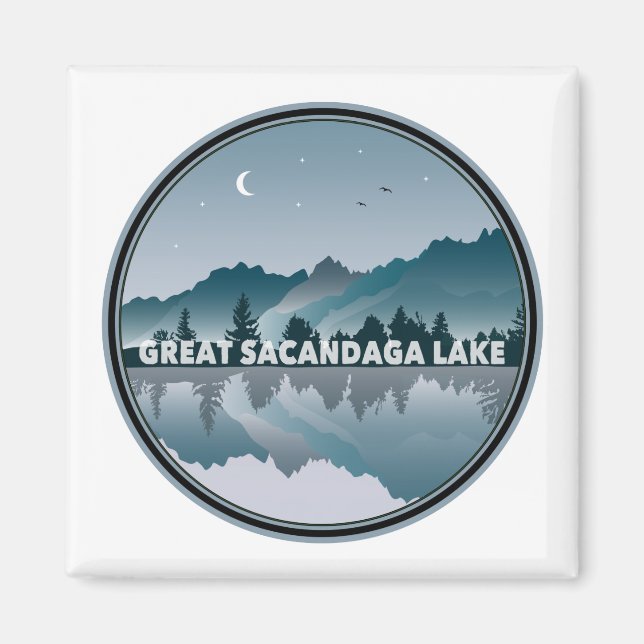 Great Sacandaga Lake New York Reflection Magnet (Front)