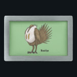 Great sage grouse bird cartoon illustration belt buckle<br><div class="desc">Great sage grouse bird cartoon illustration.</div>